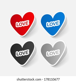 paper sticker: Valentine's day. Heart. Isolated illustration icon