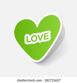 paper sticker: Valentine's day. Heart. Isolated illustration icon