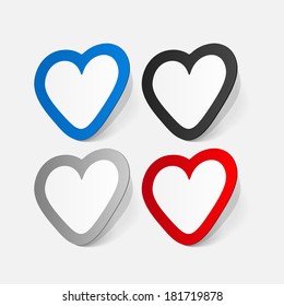paper sticker: Valentine's day. Heart. Isolated illustration icon