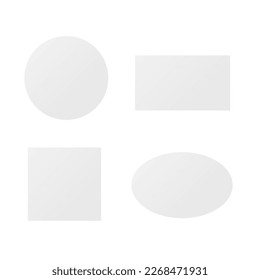 Paper stickers. Adhesive tags in different shapes. Blank labels vector illustration