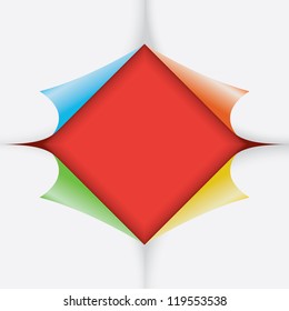 Paper stickers with bent corners, illustration