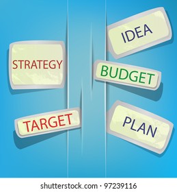 Paper stickers with business concept