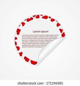 Paper stickers with hearts. Design elements.