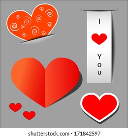 paper stickers and labels, "I love you"