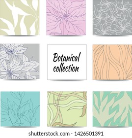 Paper stickers for notes with floral ornaments. Floral pattern for notes and stickers isolated on white background.