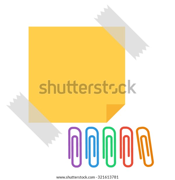 Paper Stickers Notes Staples Flat Vector Stock Vector (Royalty Free