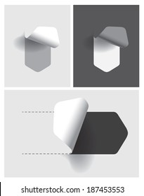 Paper stickers for various goals. Set of vector illustrations