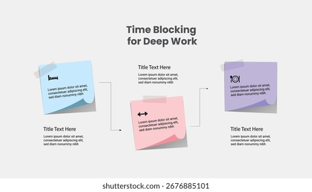 Paper sticky notes infographic template