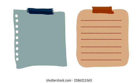 Paper sticky notes, memo messages, notepads and torn paper sheets. Blank notepaper of meeting reminder, to do list and office notice or information board with appointment notes. Vector