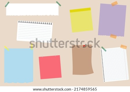 paper sticky notes memo pads and torn sheets