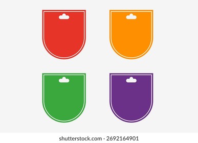 Conjunto de diseño de Vector de stock multicolor de etiquetas de papel
