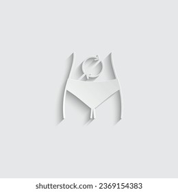 paper stomach ache icon vector healthy sign