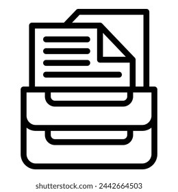 Paper storage icon outline vector. Document organizer. Administrative office supply