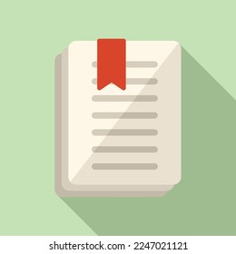 Paper story mark icon flat vector. Book star. Template rate