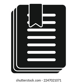 Paper story mark icon simple vector. Book star. Template rate
