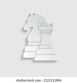 paper Strategy icon. Chess Knight and King, strategy icon vector chess pieces. Chessmen figure. 