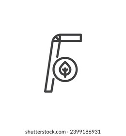 Paper Straw line icon. linear style sign for mobile concept and web design. Disposable straw outline vector icon. Symbol, logo illustration. Vector graphics
