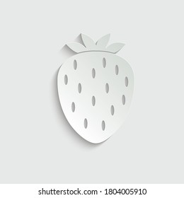 paper strawberry icon vector fruit fresh sign  