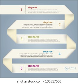 Paper strip infographics vector template.