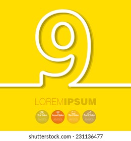 Paper strip numbers vector template.