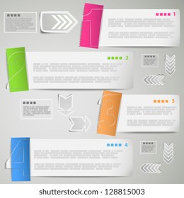 Paper strips for data presentation vector illustration