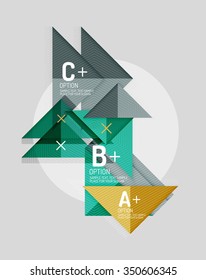 Paper style abstract geometric shapes with infographic options. Abstract universal design template. Vector illustration