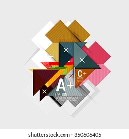 Formas geométricas abstractas de estilo de papel con opciones infográficas. Resumen de la plantilla de diseño universal. Ilustración del vector