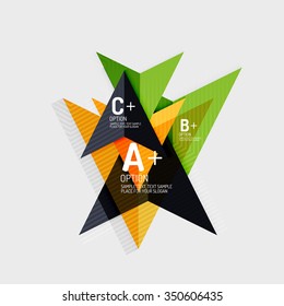 Paper style abstract geometric shapes with infographic options. Abstract universal design template. Vector illustration
