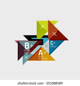 Paper style abstract geometric shapes with infographic options. Abstract universal design template. Vector illustration