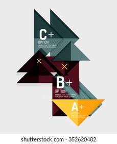 Paper style abstract geometric shapes with infographic options. Abstract universal design template. Vector illustration