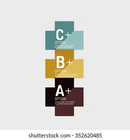 Paper style abstract geometric shapes with infographic options. Abstract universal design template. Vector illustration