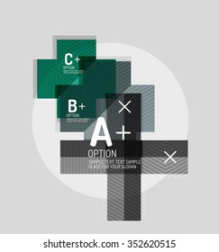 Formas geométricas abstractas de estilo de papel con opciones infográficas. Resumen de la plantilla de diseño universal. Ilustración del vector