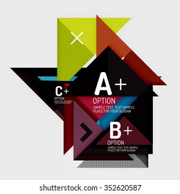 Formas geométricas abstractas de estilo de papel con opciones infográficas. Resumen de la plantilla de diseño universal. Ilustración del vector