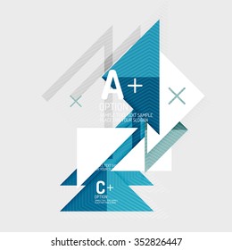 Paper style abstract geometric shapes with infographic options. Abstract universal design template. Vector illustration