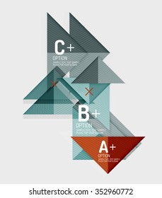 Abstrakte geometrische Formen im Papierstil mit Infografik-Optionen. Abstrakte universelle Design-Vorlage. Vektorgrafik