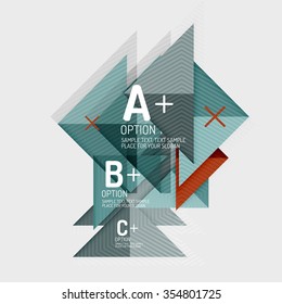 Formas geométricas abstractas de estilo de papel con opciones infográficas. Resumen de la plantilla de diseño universal. Ilustración del vector