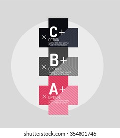 Paper style abstract geometric shapes with infographic options. Abstract universal design template. Vector illustration