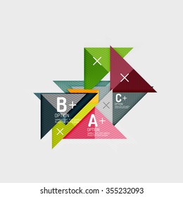 Paper style abstract geometric shapes with infographic options. Abstract universal design template. Vector illustration