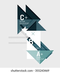 Paper style abstract geometric shapes with infographic options. Abstract universal design template. Vector illustration
