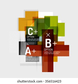 Paper style abstract geometric shapes with infographic options. Abstract universal design template. Vector illustration