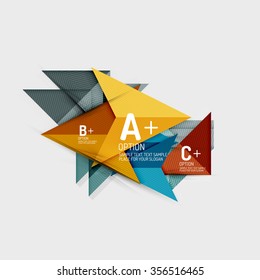 Formas geométricas abstractas de estilo de papel con opciones infográficas. Resumen de la plantilla de diseño universal. Ilustración del vector