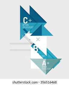 Paper style abstract geometric shapes with infographic options. Abstract universal design template. Vector illustration