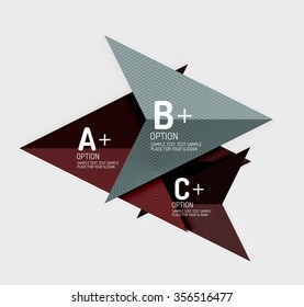 Formas geométricas abstractas de estilo de papel con opciones infográficas. Resumen de la plantilla de diseño universal. Ilustración del vector
