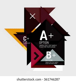Paper style abstract geometric shapes with infographic options