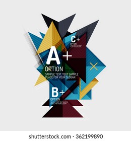 Paper style abstract geometric shapes with infographic options