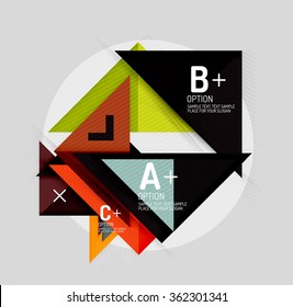 Formas geométricas abstratas de estilo de papel com opções de infográfico