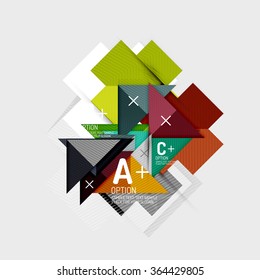 Paper style abstract geometric shapes with infographic options