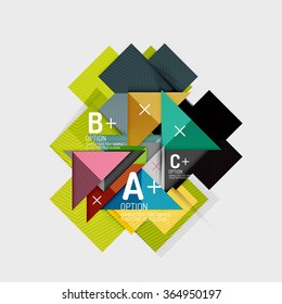 Formas geométricas abstractas de estilo de papel con opciones infográficas