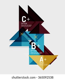 Paper style abstract geometric shapes with infographic options