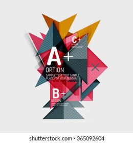 Paper style abstract geometric shapes with infographic options